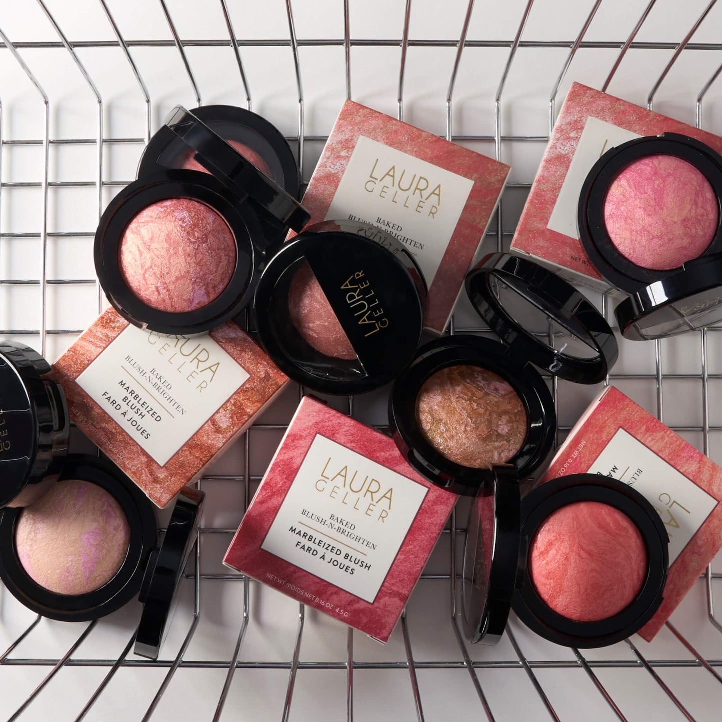 LAURA GELLER NEW YORK Baked Blush-n-Brighten Marbleized Blush for Cheeks - Down to Earth - Natural Finish - Buildable Color