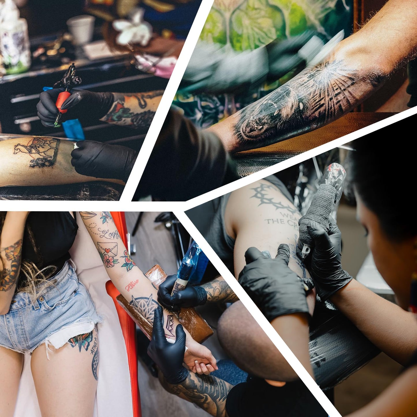 WZPB Tattoo Ink Caps with Cup Holder - 300 Mixed Size Tattoo Ink Cups 100 Small 100 Medium 100 Large with 3 Black Tattoo Ink Cap Holders Permanent Makeup Container for Tattoo Ink Tattoo Supplies