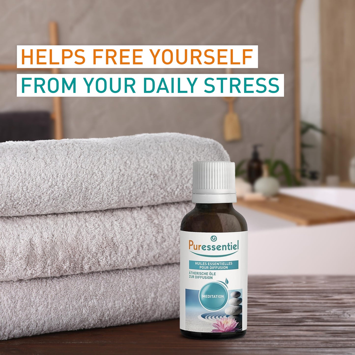 Puressentiel Diffusion Essential Oil - Naturally Derived Aromatherapy Blend - Formulated for Diffusion - Made with Beneficial Essential Oils - Eco-Friendly Products - Meditation - 1.01 oz