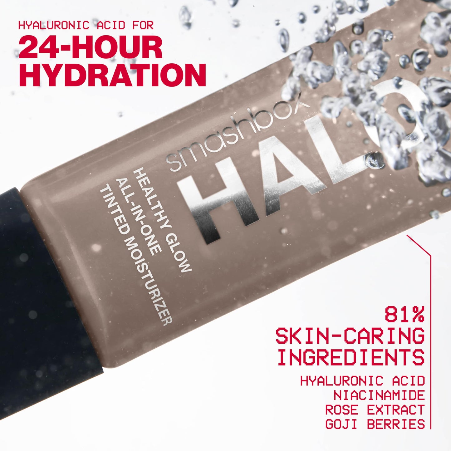 Smashbox Halo Healthy Glow All-In-One Tinted Moisturizer SPF 25 | Light to Medium Coverage| Hyaluronic Acid, Oil free + Anti Humidity, 0.4 Fl Oz