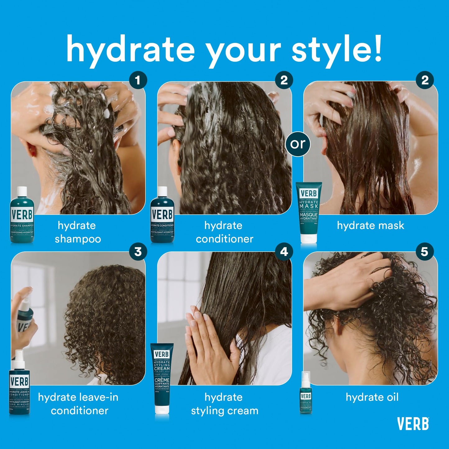 VERB Hydrate Styling Cream, 5.3 oz - Smooth + Reduce Frizz for Dry + Frizzy Hair - Amber + Warm Jasmine Scent