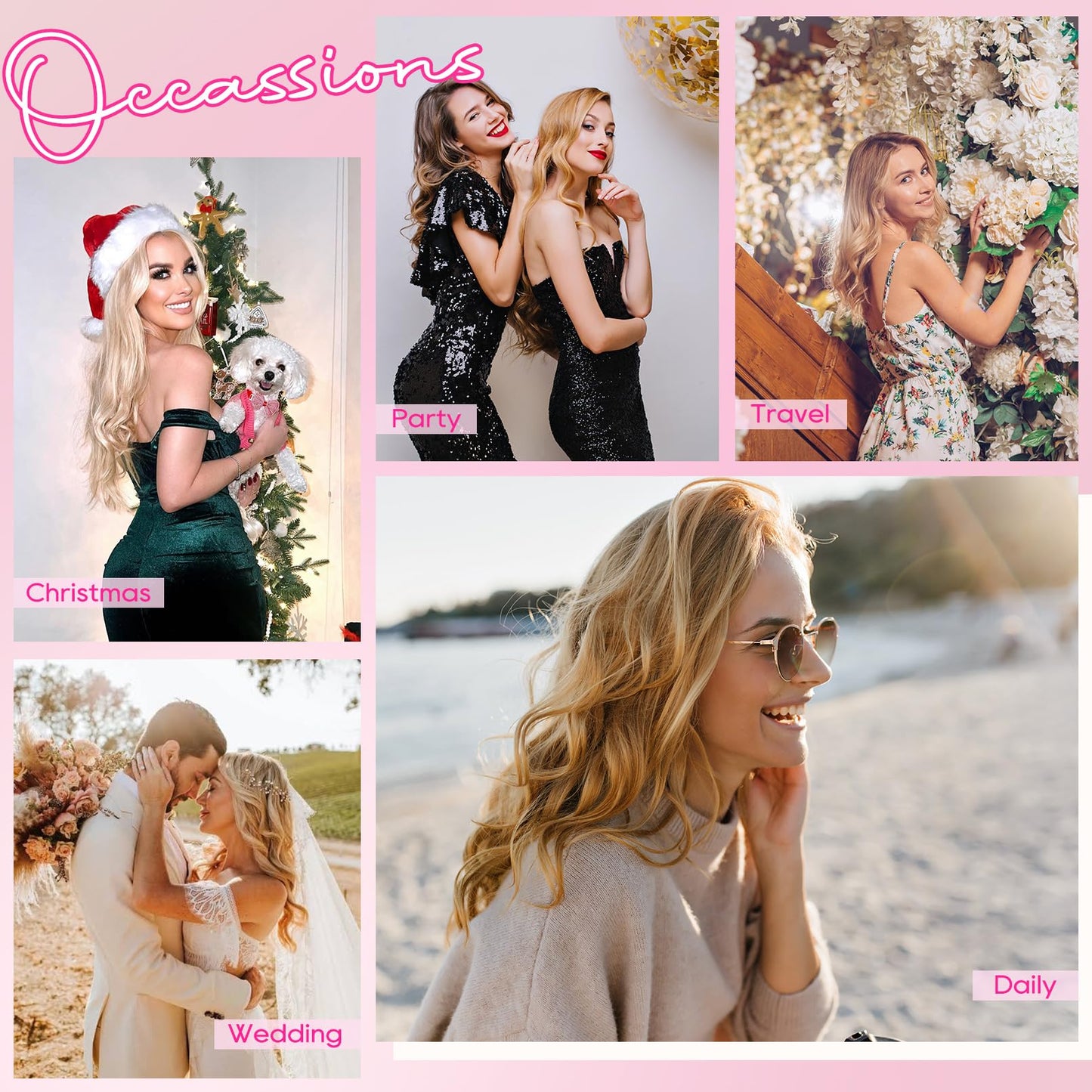 REECHO Clip-in Hair Extensions, 4PCS Lace Weft 14" Short Wavy Hair Pieces - Invisible, Natural Soft, Black