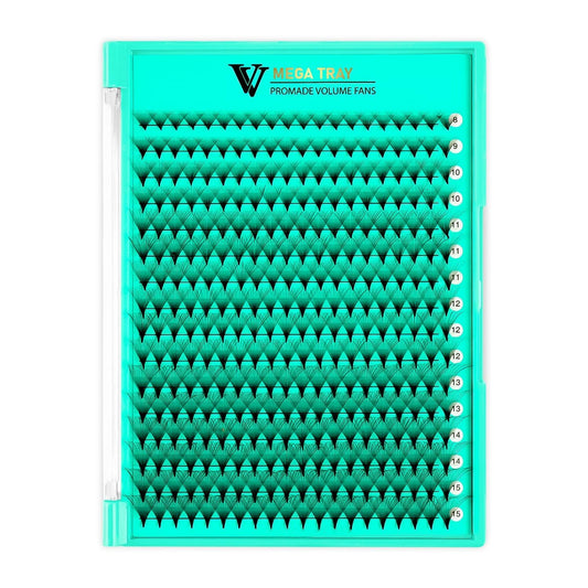 VAVALASH Premade Fans Eyelash Extensions 320 Fans 10D 14D 16D 20D 0.05 0.07 Thickness C/D Curl Middle Stem Premade Fans Russian Volume Lash Extensions (320 Fans-24D-0.05-D-8-15mm)