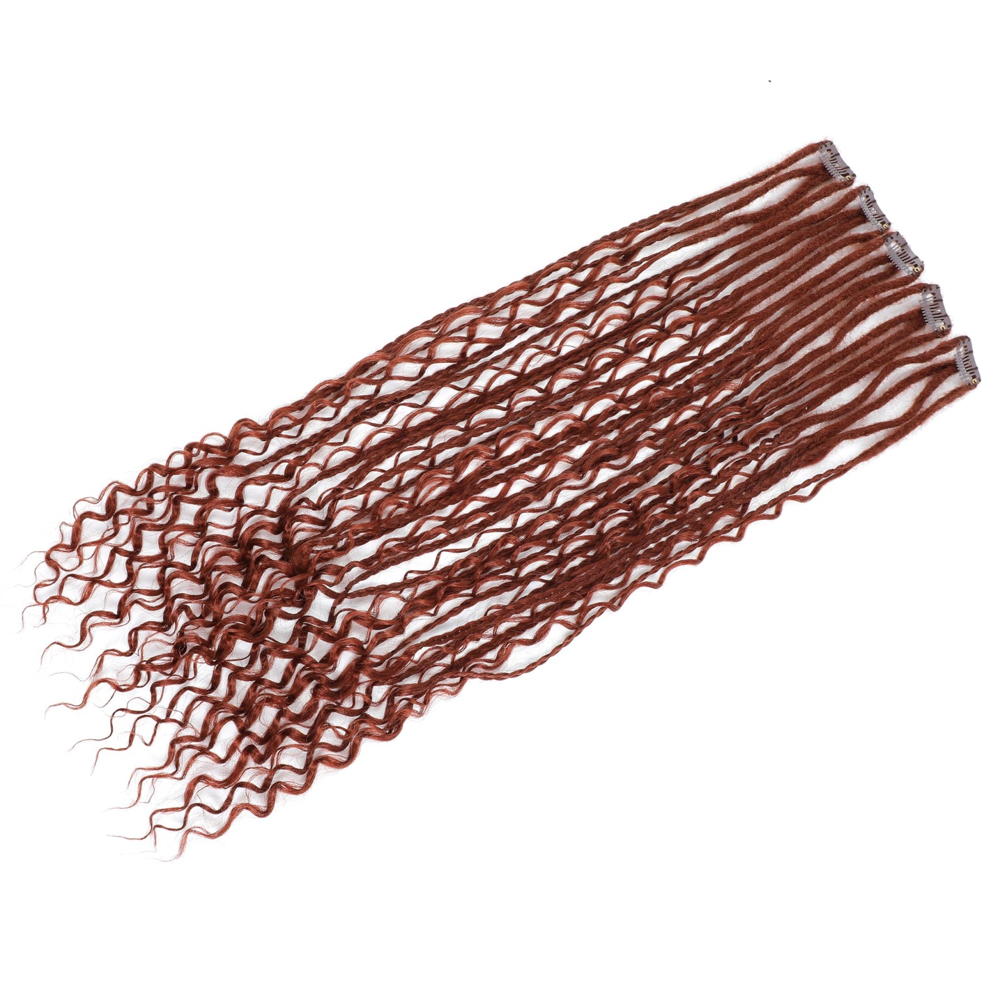 Ajsowju Boho Dreads Clip in Dreadlock Extension 5PCS 20 Strands Clip in Boho Dreadlock 24inches Thin Soft Dread Extenisons for Women (#350,Boho)