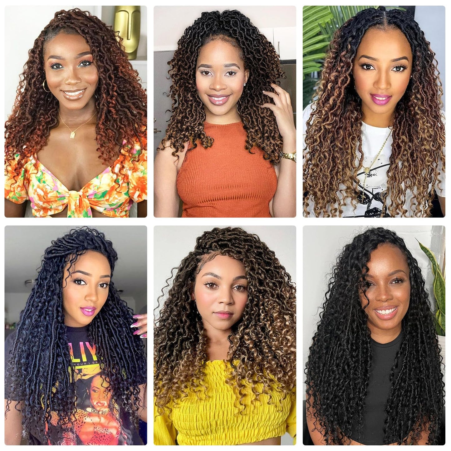 Alicoco Goddess Locs Crochet Hair 24 Inch 8 Packs Faux Locs Crochet Hair For Women Boho Soft Locs Pre-looped River Crochet Locs With Curly Ends (24 Inch (Pack of 8), 1B/30)