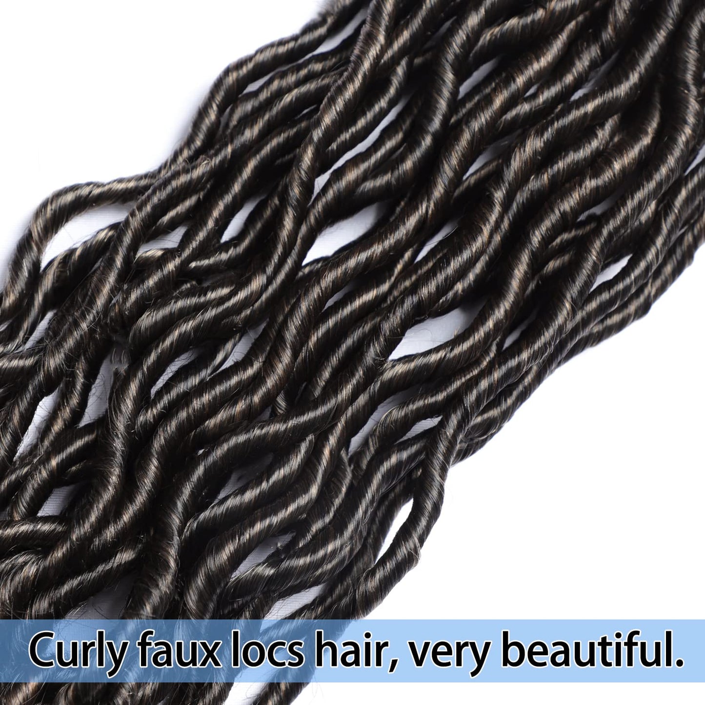 Goddess Locs Crochet Hair 6 Packs 14 Inch Wavy Curly Faux Locs Synthetic Braids Hair With Curly Ends for Black Women Extensions