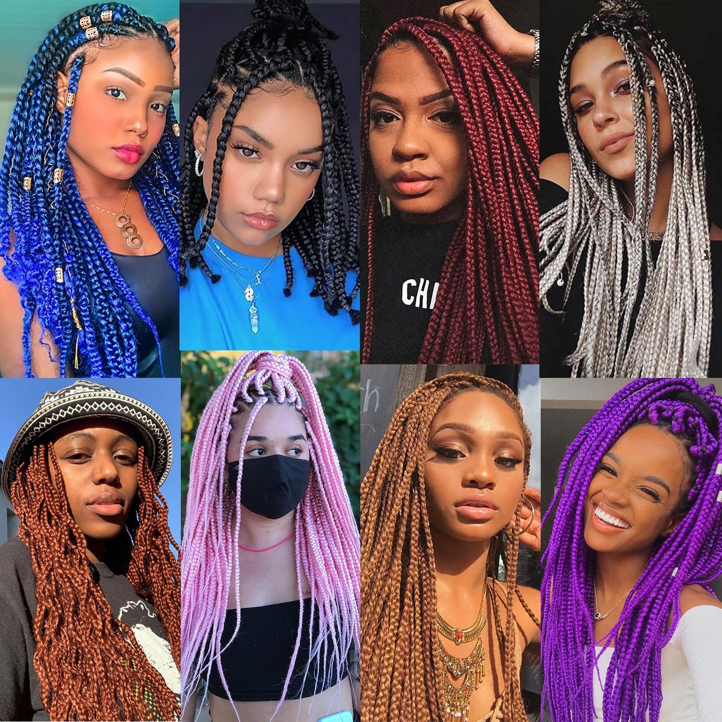 Red Braiding Hair Pre Stretched 20 Inch 8 Packs Braiding Hair Extensions for Crochet Box Braids Twists Locs Hair Soft Yaki Texture Hot Water Setting (20inch,#Red)
