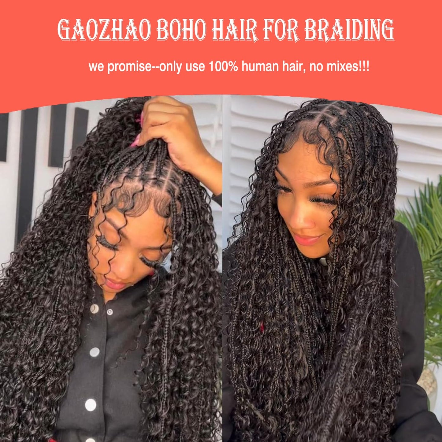 Human Braiding Hair for Boho Braids Human Hair 20 Inch 150g Deep Wave Bulk for Braiding No Weft 12A Wet and Wavy 3 Bundles Human Hair for Boho Knotless Braids