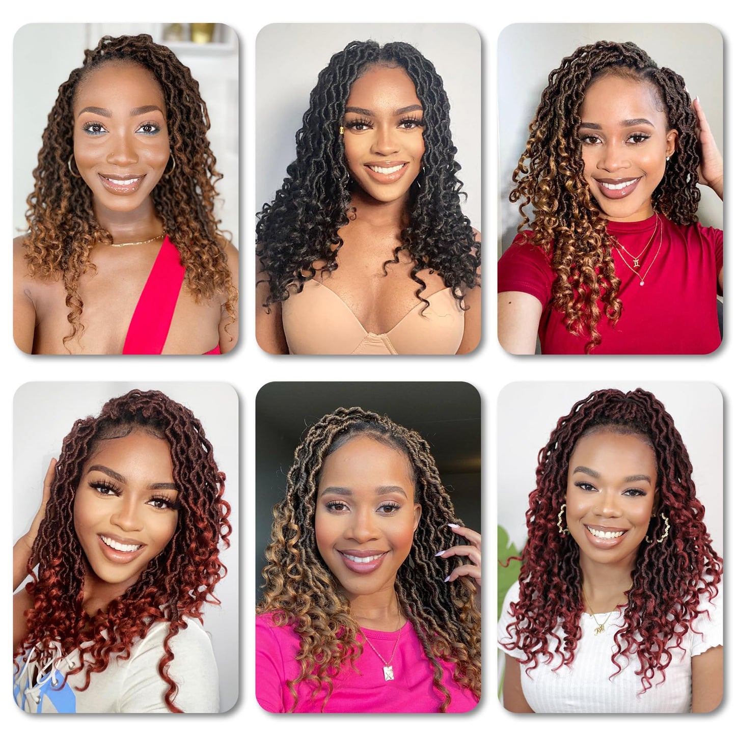 Karida Goddess Locs Crochet Hair 12 Inch, 8 Packs Upgraded Crochet Hair for Black Women, Pre Looped Crochet Faux Locs With Curly Ends (12 Inch (Pack of 8), TBUG#)