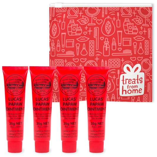 Lucas Pawpaw Lip Ointment, Lucas Pawpaw Cream, Lucas Pawpaw Ointment for Lips & Dry Skin (4x25g)