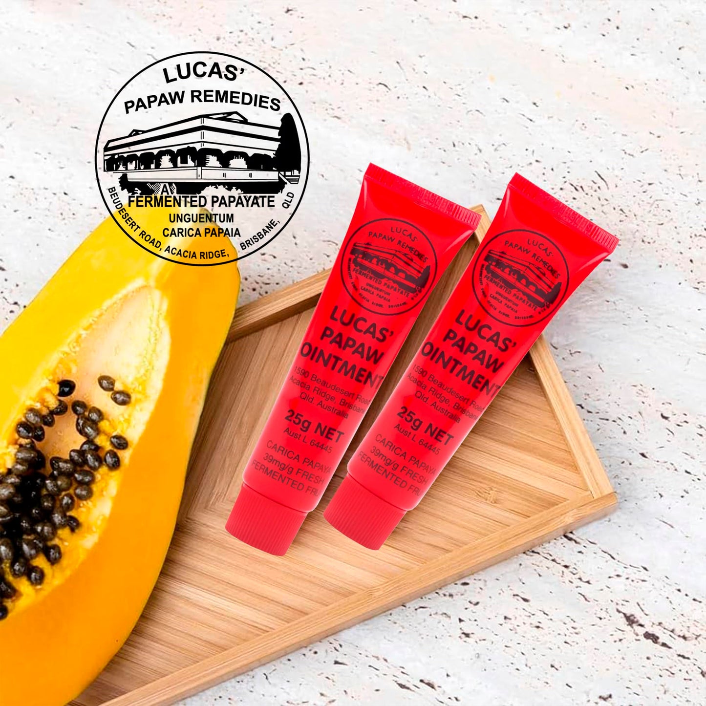 Lucas Pawpaw Lip Ointment, Lucas Pawpaw Cream, Lucas Pawpaw Ointment for Lips & Dry Skin (4x25g)