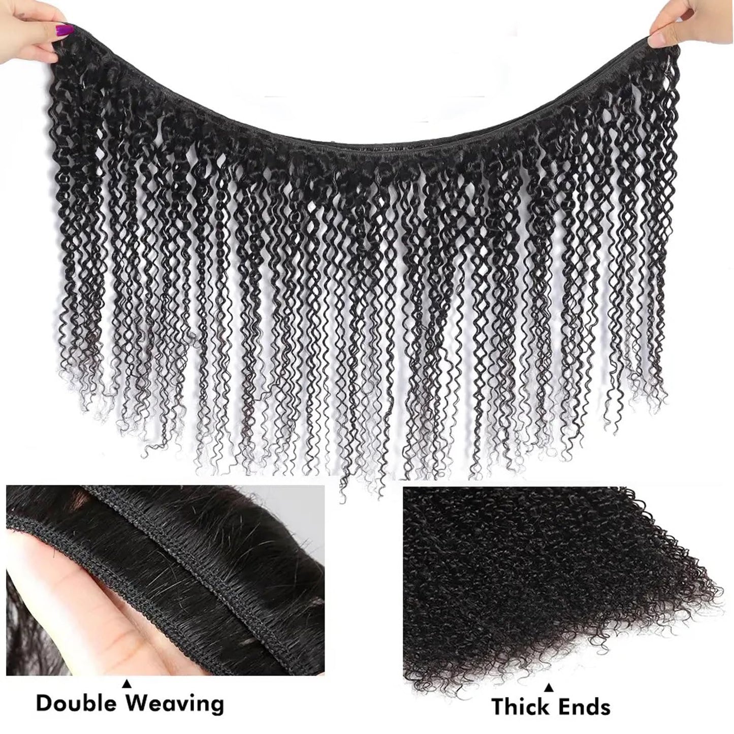 Viyaviya Hair Kinky Curly Extension Virgin Human Weaving 1 Bundles 100% Weaves 10A Brazilian 14 Inch Unprocessed Weft Extensions Natural Black Color