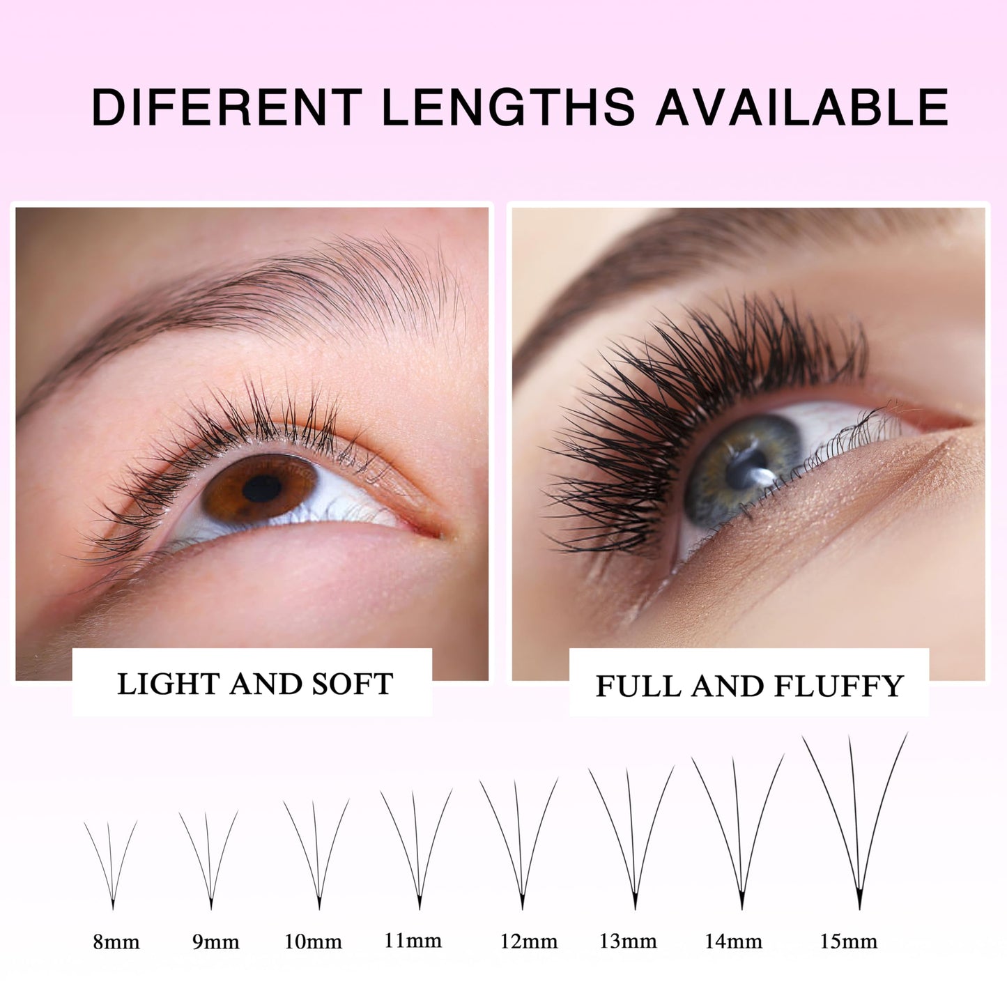 LaDulcie 1000 fans/box. Loose fans handmade pre fans volume eyelash, 0.07, thickness, soft, from VietNam (4D D 14mm)