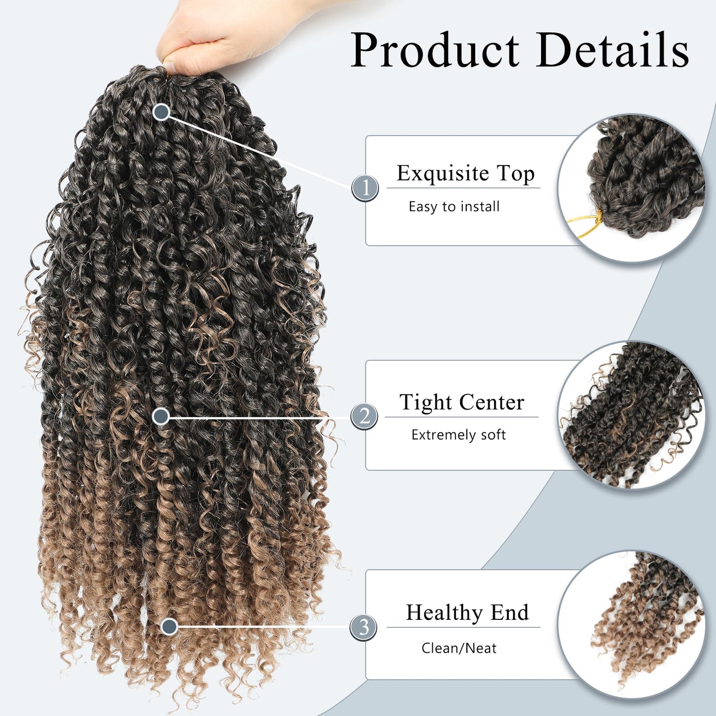 Passion Twist Hair 14inch Boho Passion Twist Crochet Hair For Black Women Pretwisted boho Passion Twist Crochet Hair, Pre Looped Curly Ends Bohemian Crochet Braids For Women（#T27,14inch,7 Packs）