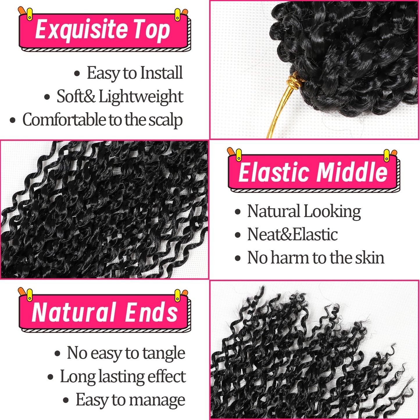 8 Inch Short Passion Twist Marlybob Crochet Hair 9 Bundles Kinky Curly Short Crochet Braids Twist Crochet Braiding Hair (9Bundles8Inch, 1b#)