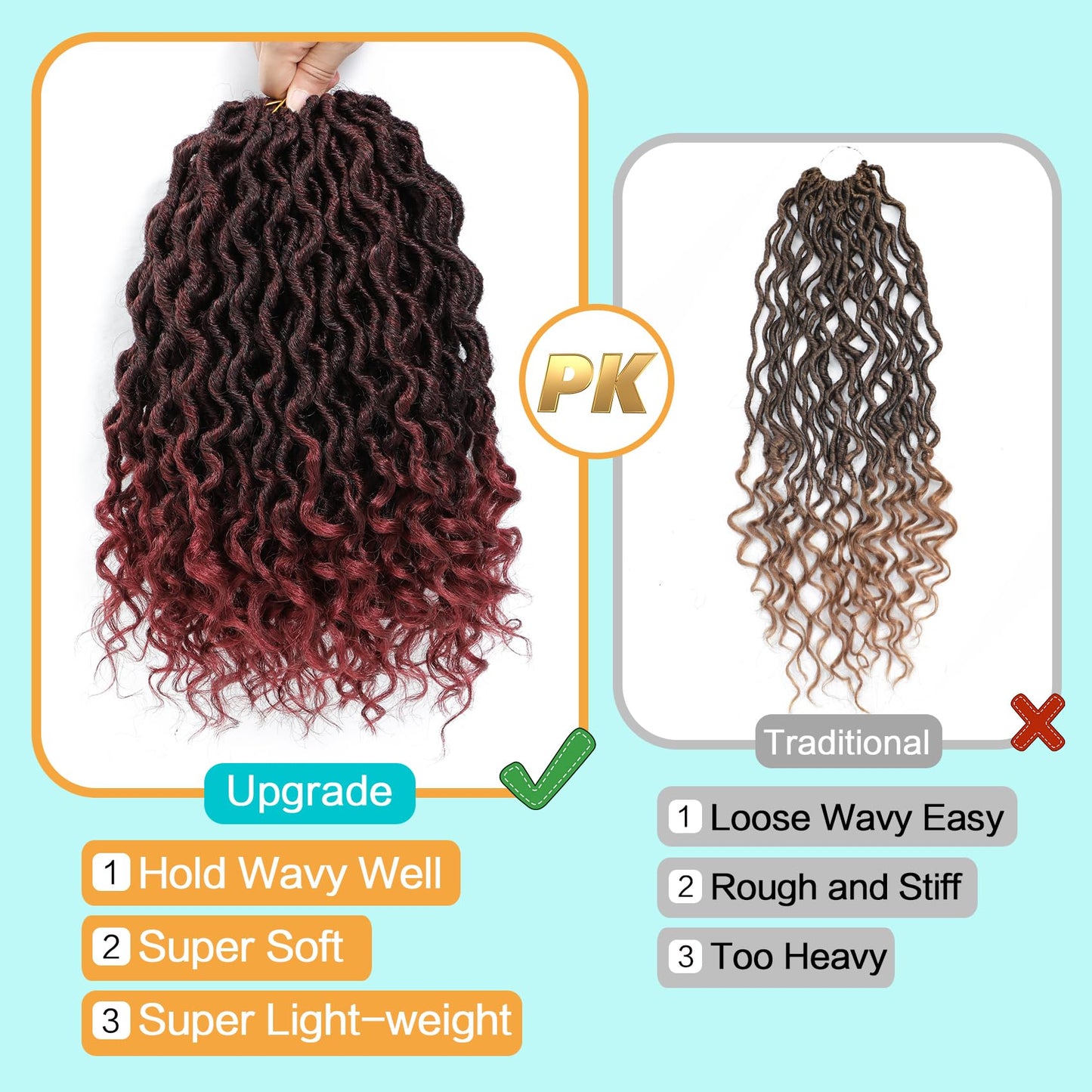 Karida Goddess Locs Crochet Hair 12 Inch, 8 Packs Upgraded Crochet Hair for Black Women, Pre Looped Crochet Faux Locs With Curly Ends (12 Inch (Pack of 8), TBUG#)