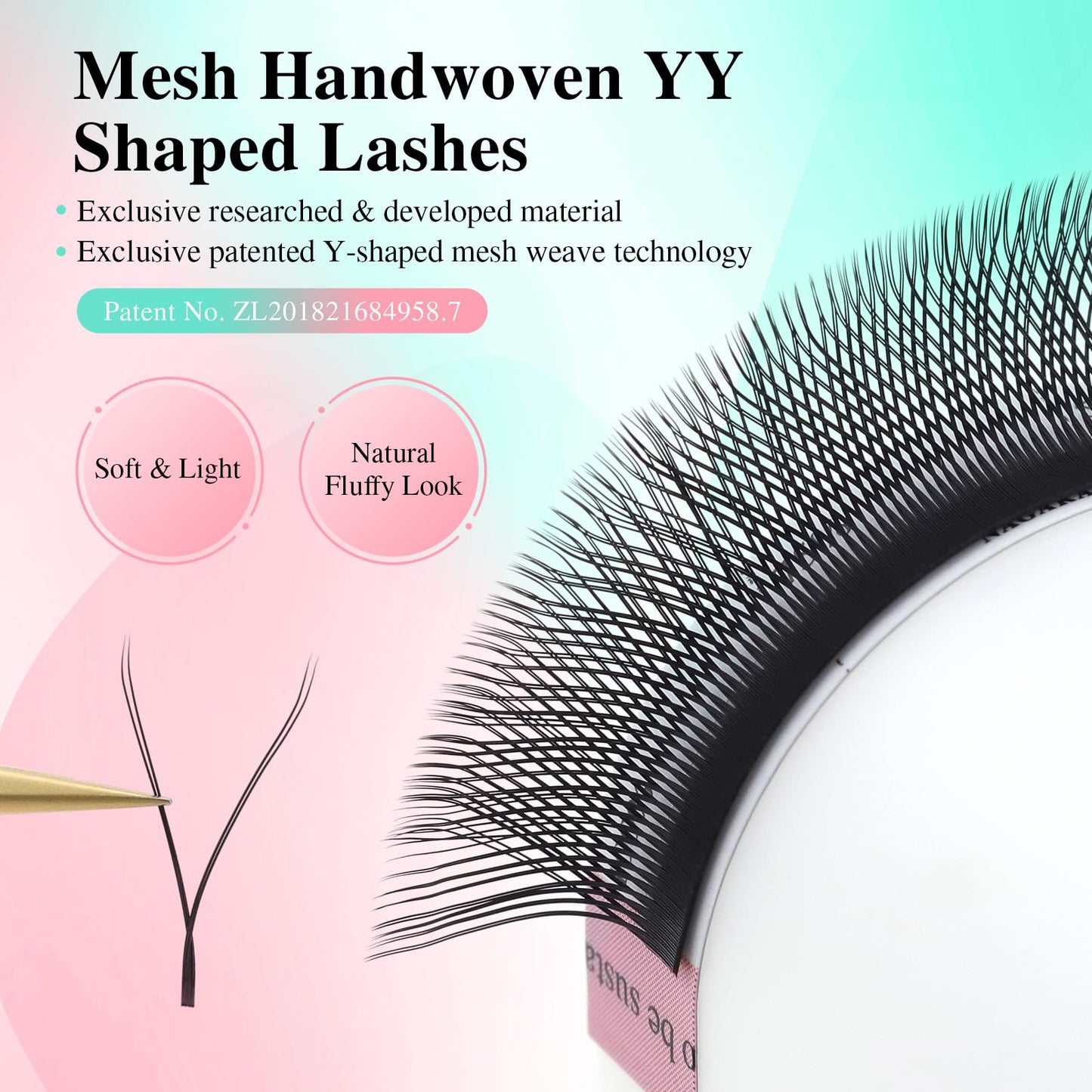 NAGARAKU YY Eyelash Extensions High Capacity 54 Rows 0.07 C Curl 7-15mm Mix Length Supplies Y Lash 4D Russian Volume Cross YY Eyelashes Handwoven Y Shaped Mesh Technology Wispy Cluster Matte Black