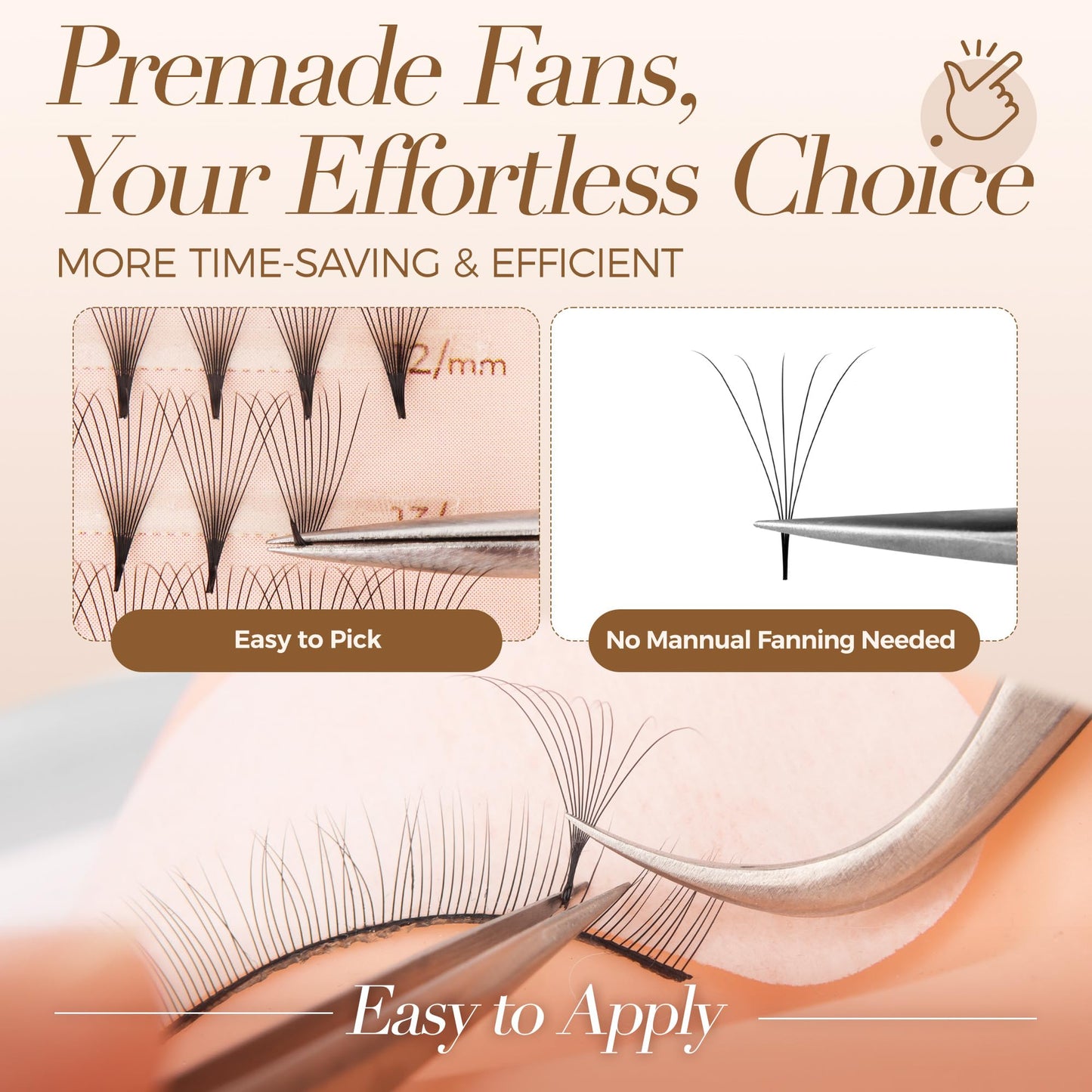 LASHVIEW Premade Lash 120 Fans, 5D, C Curl Thickness 0.07 Premade Fans Eyelash Extensions 8-15 mm Mixed Length Promades Eyelash Fans Professional Pre Made Lash Fans (120 Fans 5D-0.07-C 8-15mm)