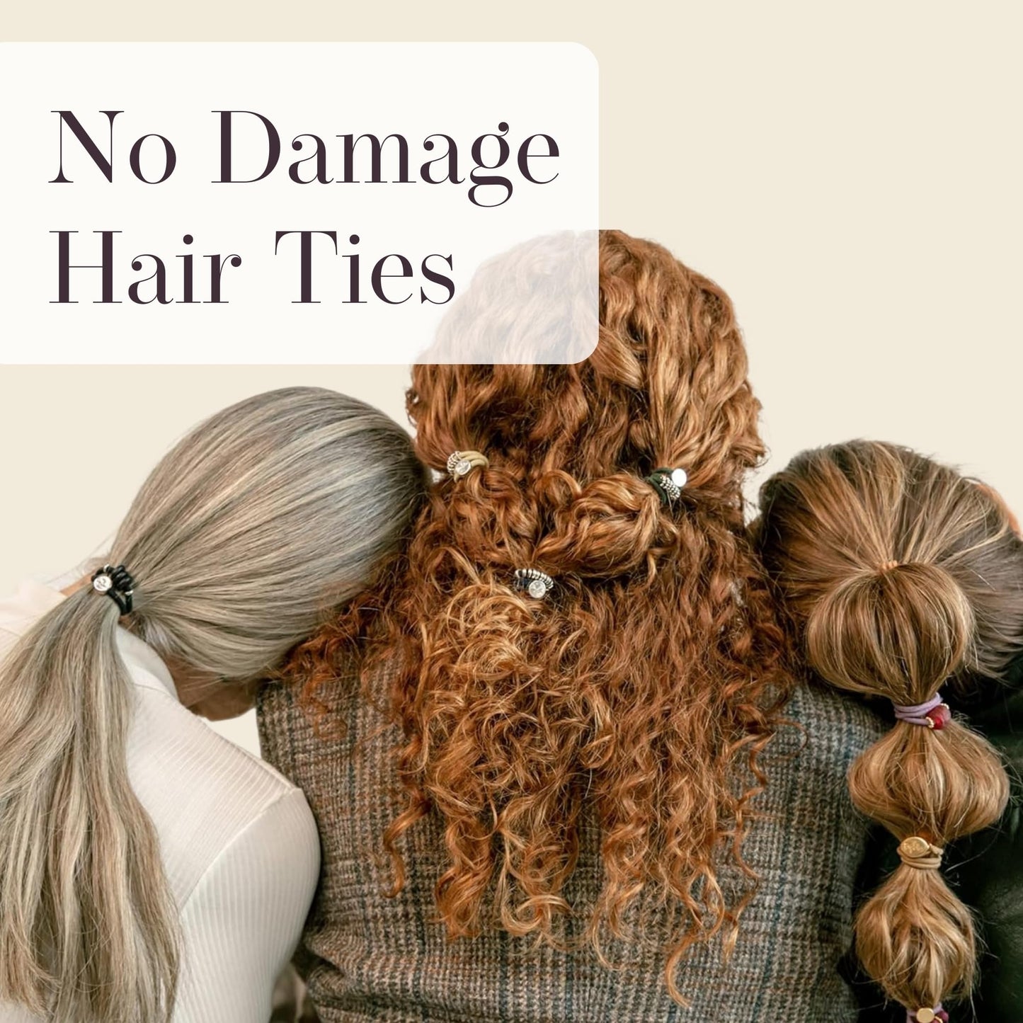 By Lilla Hair Ties for Women No Damage – The Original Bracelet Hair Tie – Hand Made Jewelry with Luxury Elastic and Tarnish Free Gold and Silver – Boho Hair Accessories and Wrist Stacks (Disc)