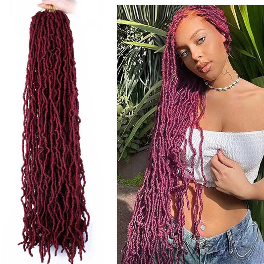 Datuoda 6 Packs 36 Inch Soft Locs Fox Locks Crochet Hair for Black Women Curly Wavy Loc Hair Faux Locs Crochet Braids (36 Inch (Pack of 6), BUG#)