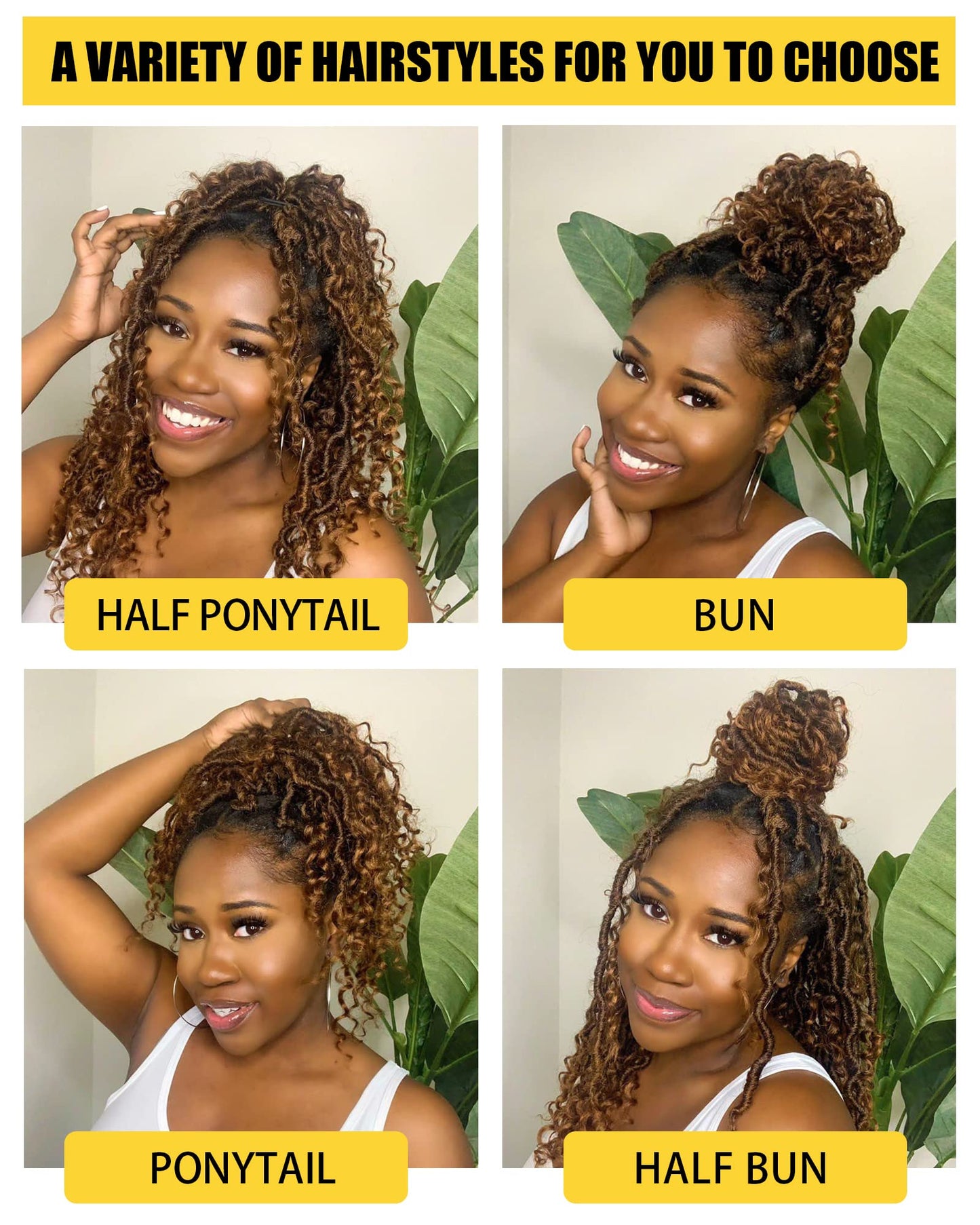 Goddess Locs Crochet Hair 7 Packs Curly Faux Locs Crochet Hair 12 Inch Pre Looped Bohemian River Locs Crochet Hair for Kids and Black Women and Kids (12 Inch,7 Packs,1B30)