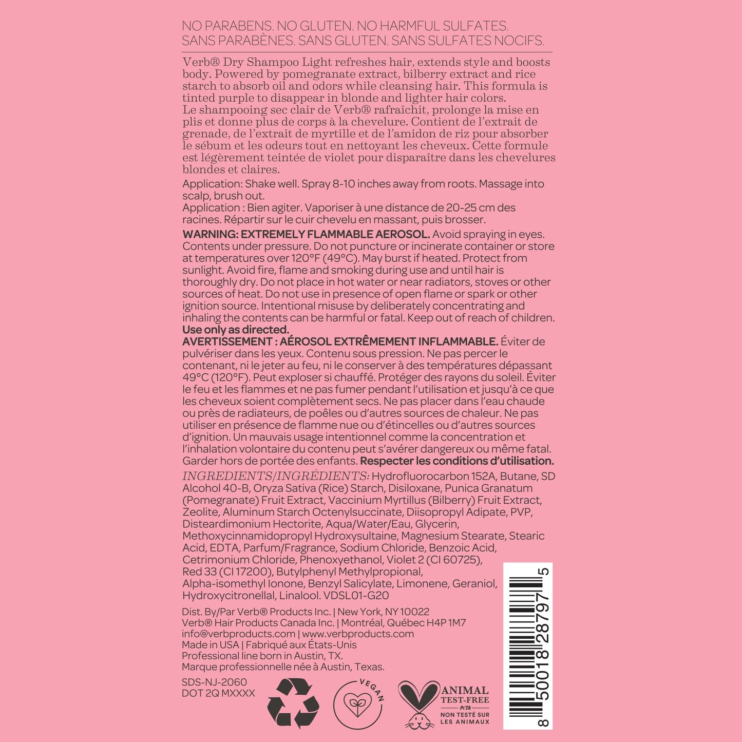 VERB Dry Shampoo Light Tones, 1.7 fl oz