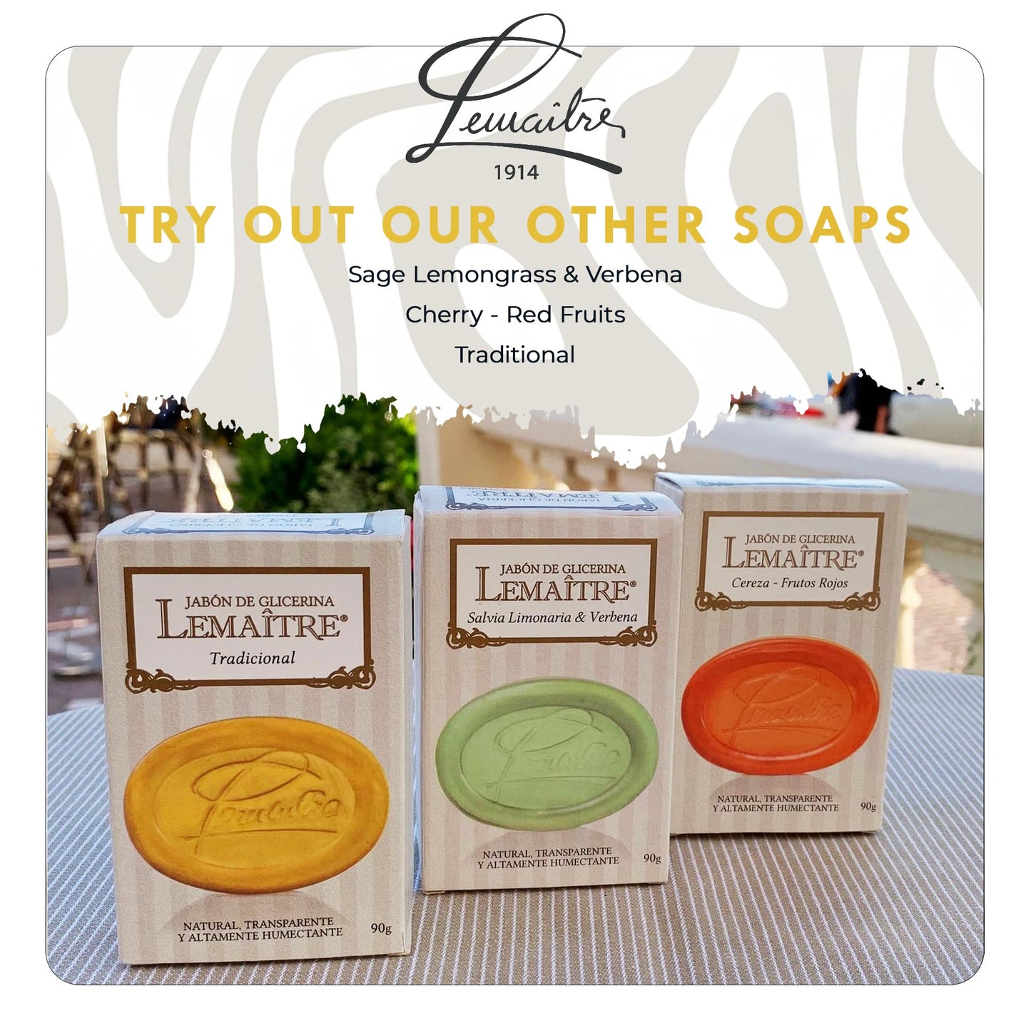 LEMAITRE Glycerin Soap - Vegan Transparent Bar, Gentle Cleanse, Vegan Bar, Cruelty-Free, Fragrances & Skin care for Women, Men (3.17 Ounce (Pack of 1), Traditional)