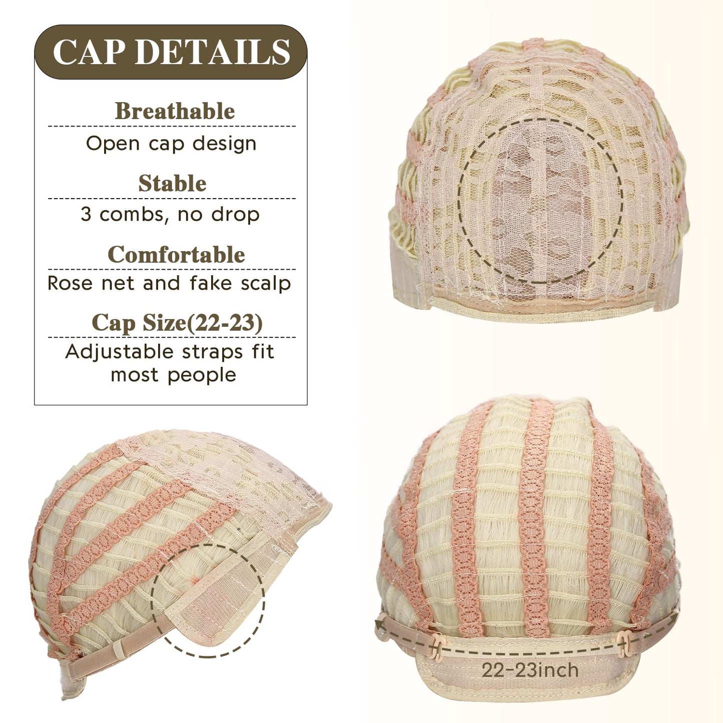 FANCEE Beige Wig with Bangs Long Straight Wig with Blunt Bangs for Women 26 Inch Synthetic Light Beige Blonde Wig with Layered Ends for Cosplay Halloween Party Daily Use