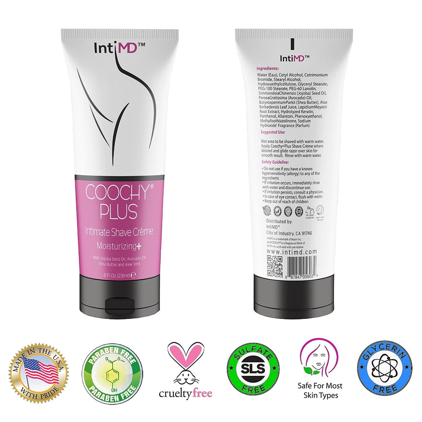 IntiMD COOCHY PLUS (3 Pack) Intimate Shave Cream Rash-Free With MOISTURIZING+ 8oz