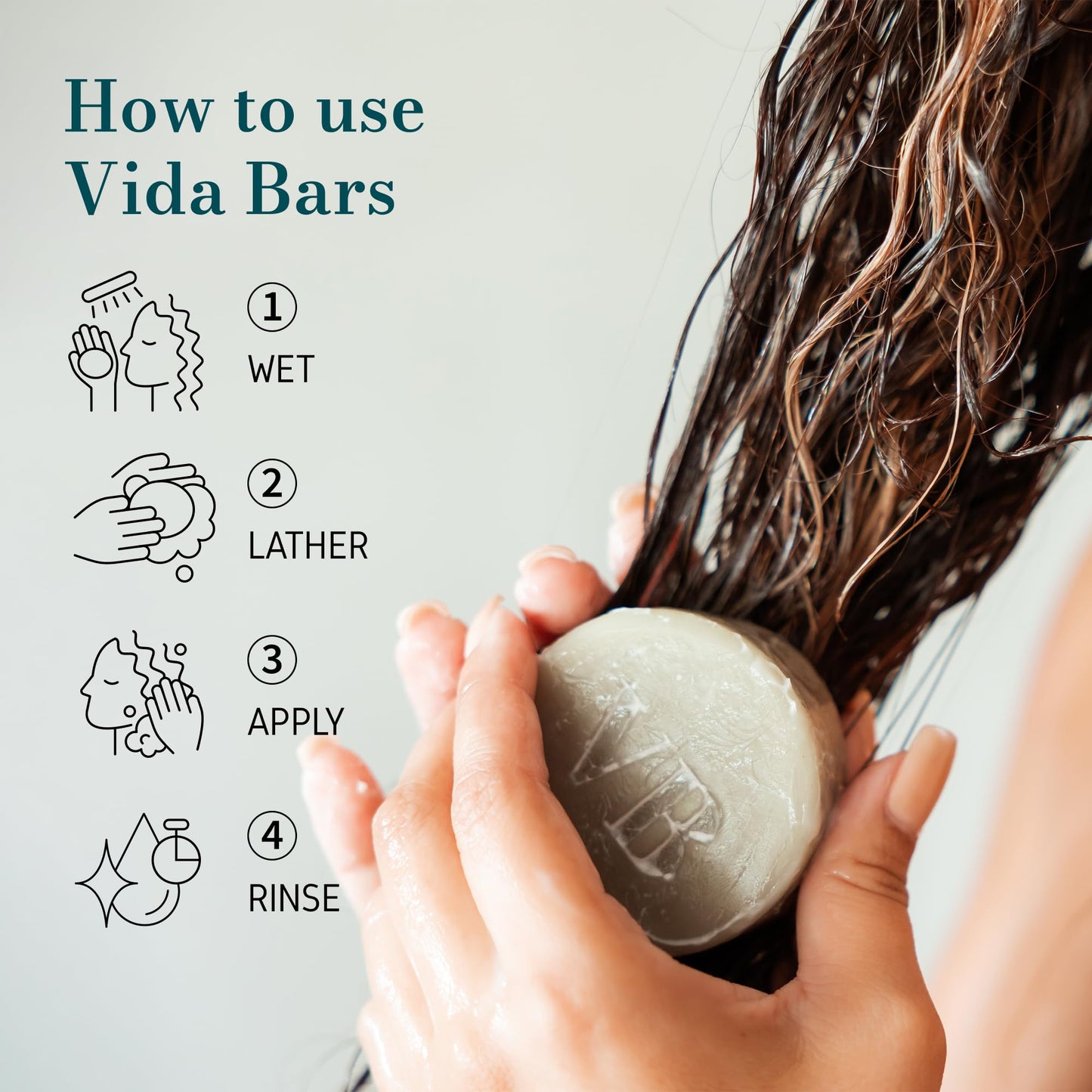 Vida Bars Growth Conditioner Bar for Curly and Thinning Hair | All Natural, Moisturizing, Vegan, Handmade in the USA (Bergamot & Rosemary Scent for Curly Hair)
