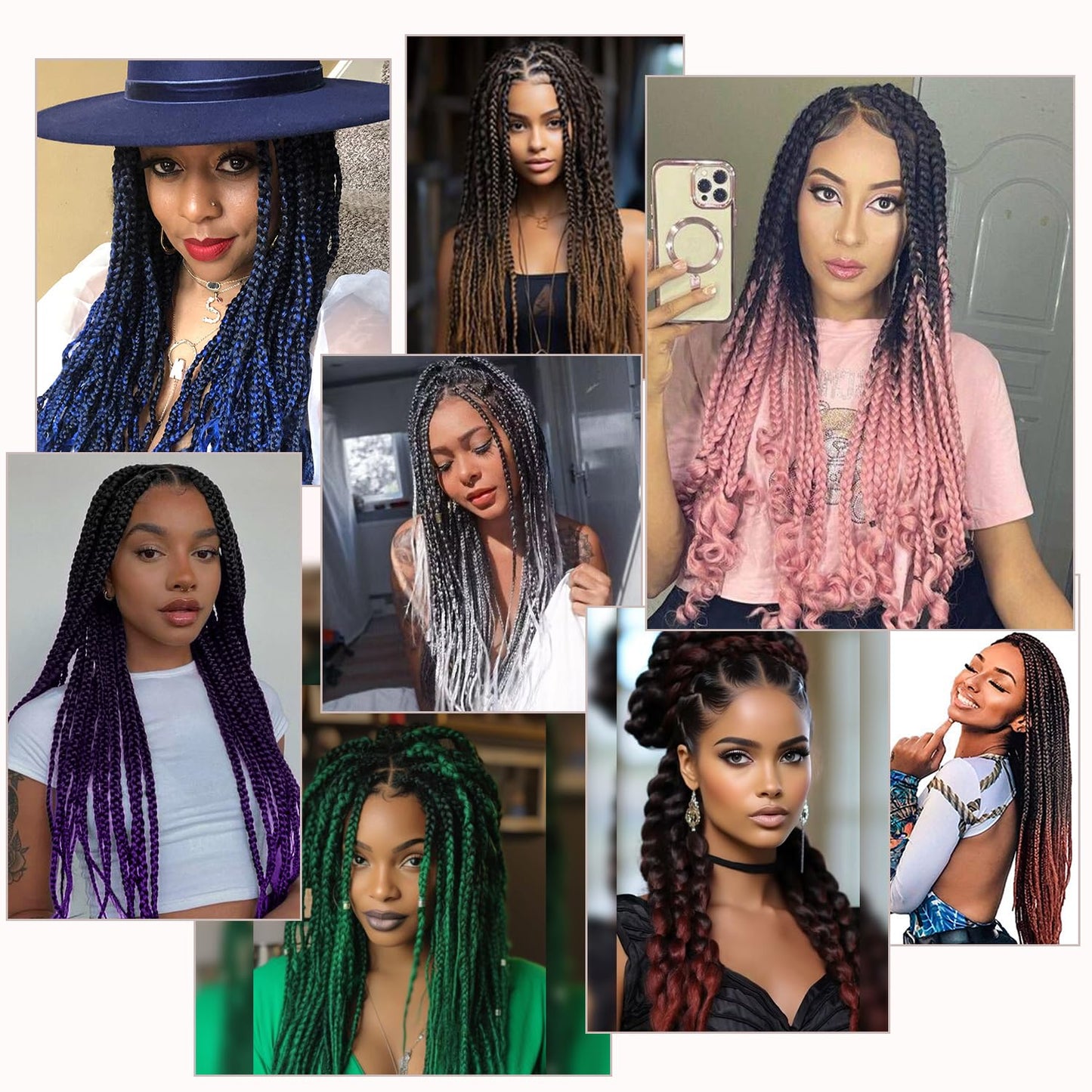 ZERAL Braiding Hair Pre Stretched 26 Inch 3 Packs Braiding Hair Professional Itch Free Yaki Texture Hair Extensions for Braids Synthetic Hair Braiding for Women and Girls (1B/Pink#)