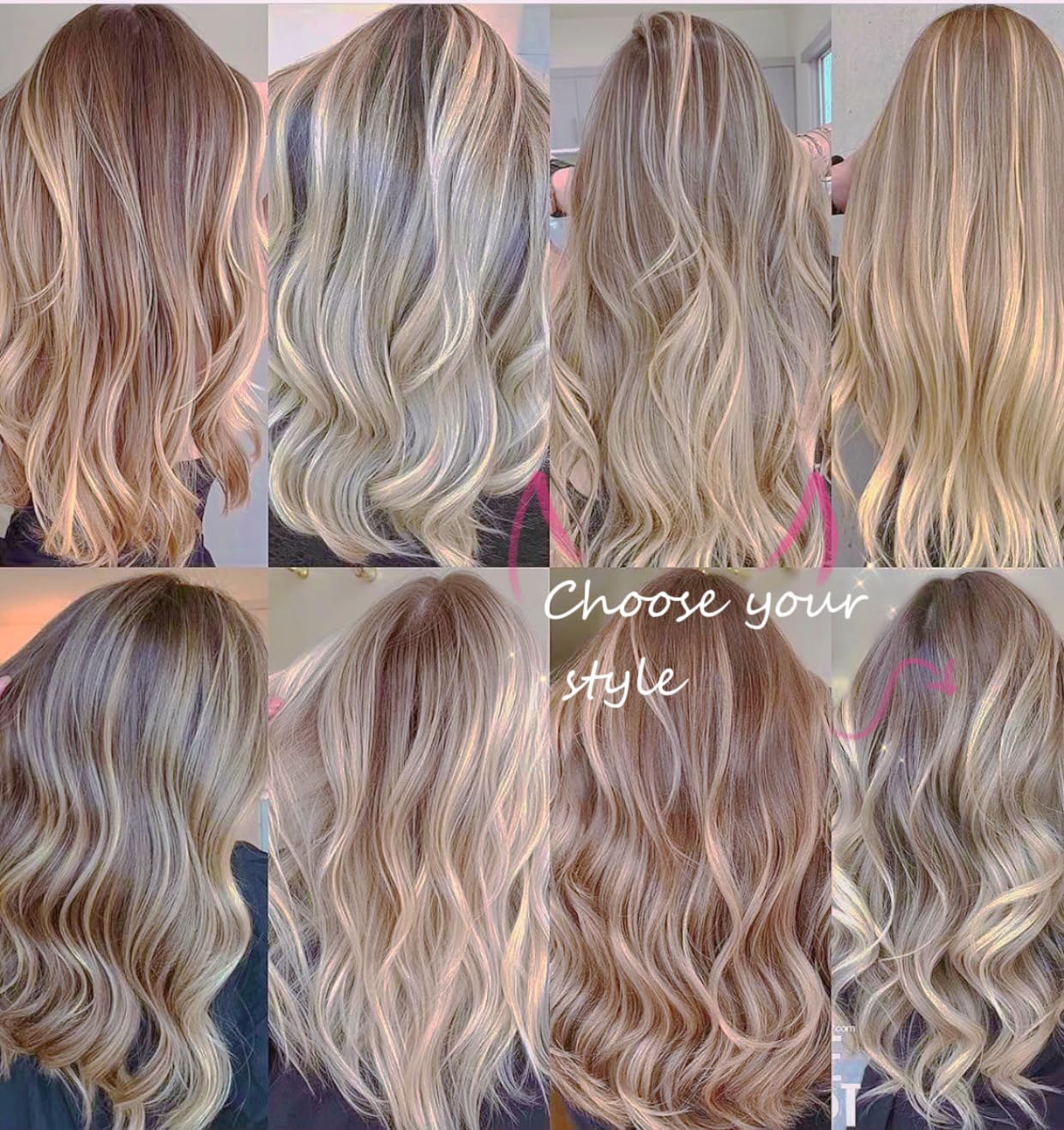 DAIMWEN Hair Extensions Long Curly Hair for Women Wavy Clip in Hair Extensions 4 Piece Set 20 Inch Synthetic Hair(Dirty Blonde)