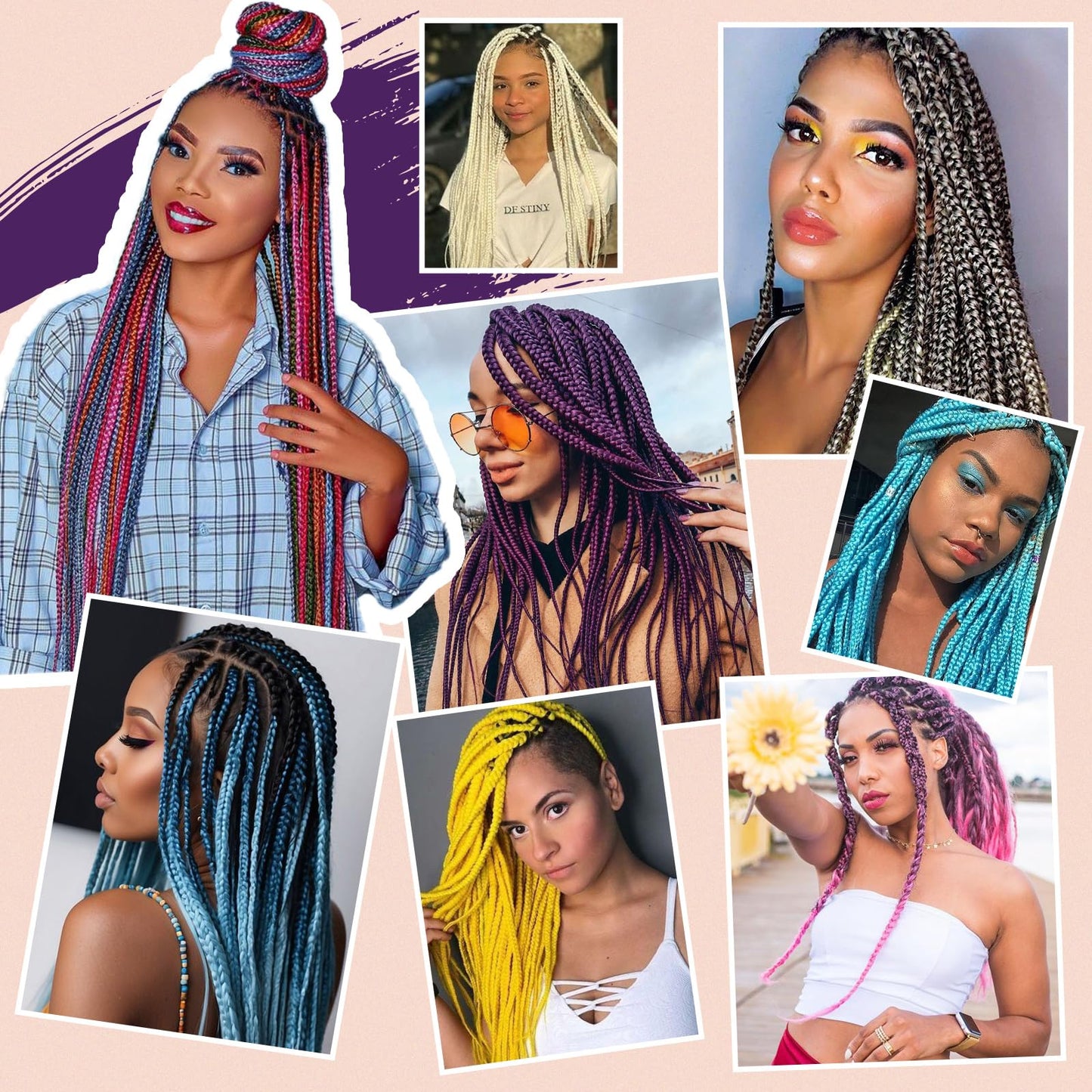 Beyond Beauty Braiding Hair pre stretched, Braids Synthetic Fiber Ombre Yaki Texture, Natural Easy Twist Braids Crochet Hair Hot Water Setting hair extensions