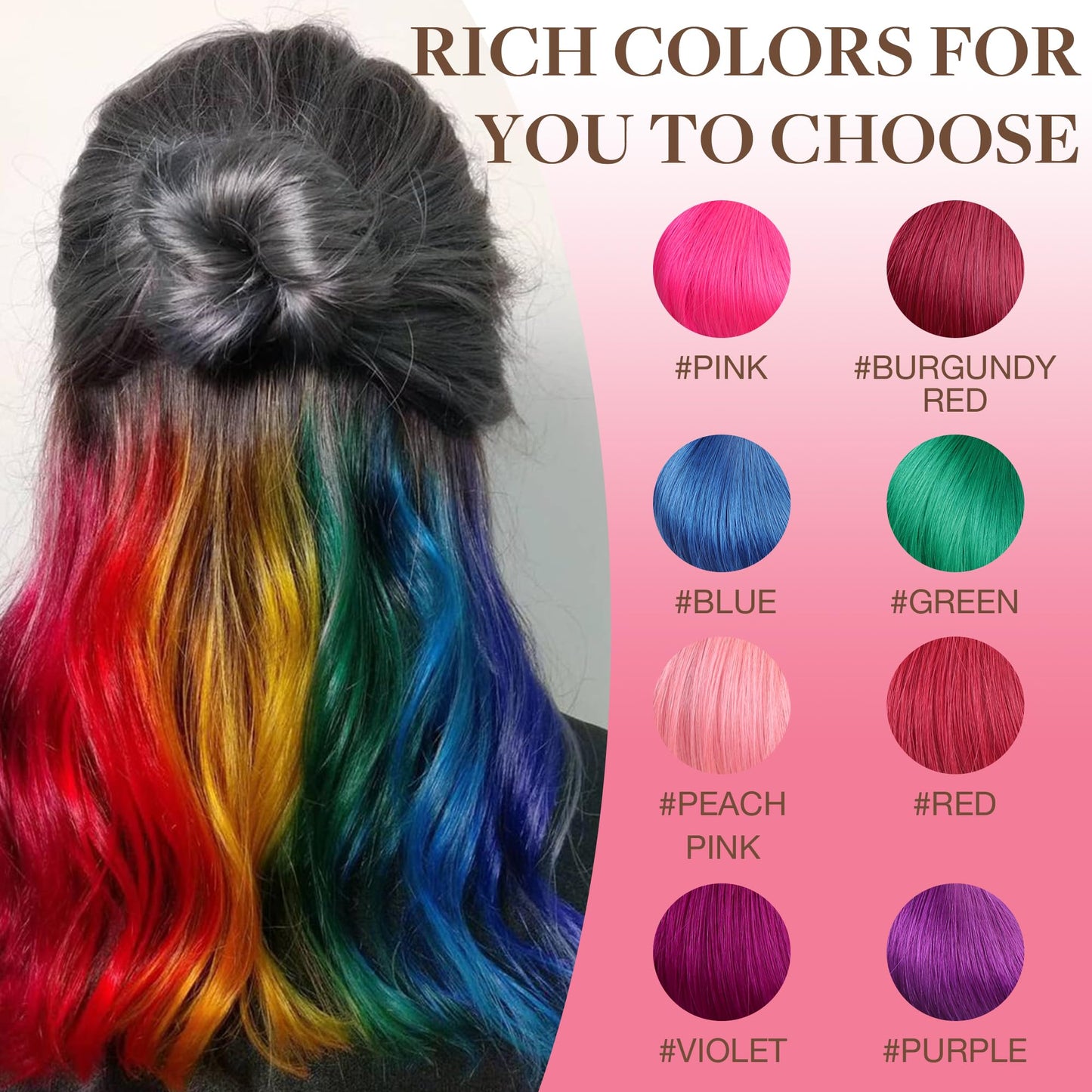 GOO GOO Tape in Hair Extensions Human Hair, Pink, 18inch 25g 10pcs, Colored Tape ins Human Hair Extensions, Silky&Soft Invisible Tape Ins, Hair Highlighted for Party