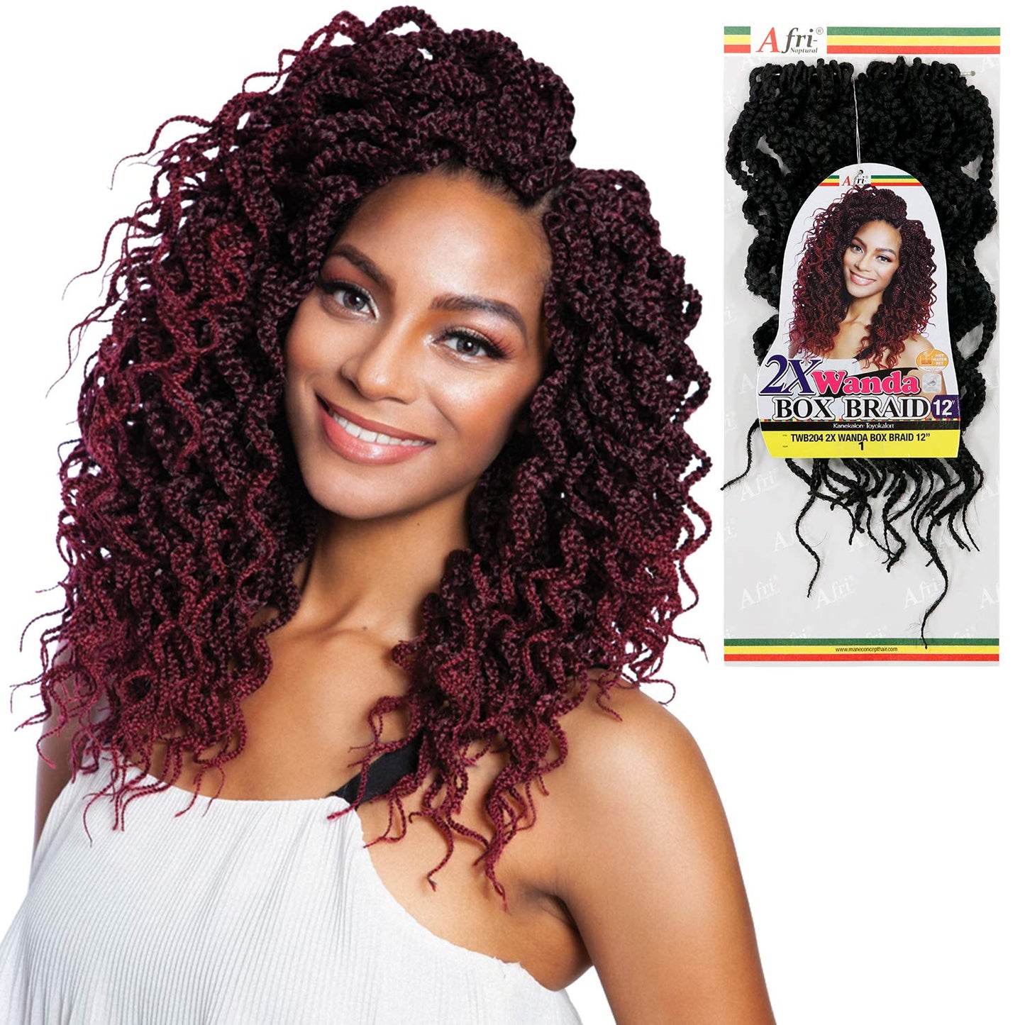 MULTI PACK DEALS! Mane Concept Synthetic Hair Crochet Braids 2X Wanda Box Braid 12" (3-PACK, T1B30)