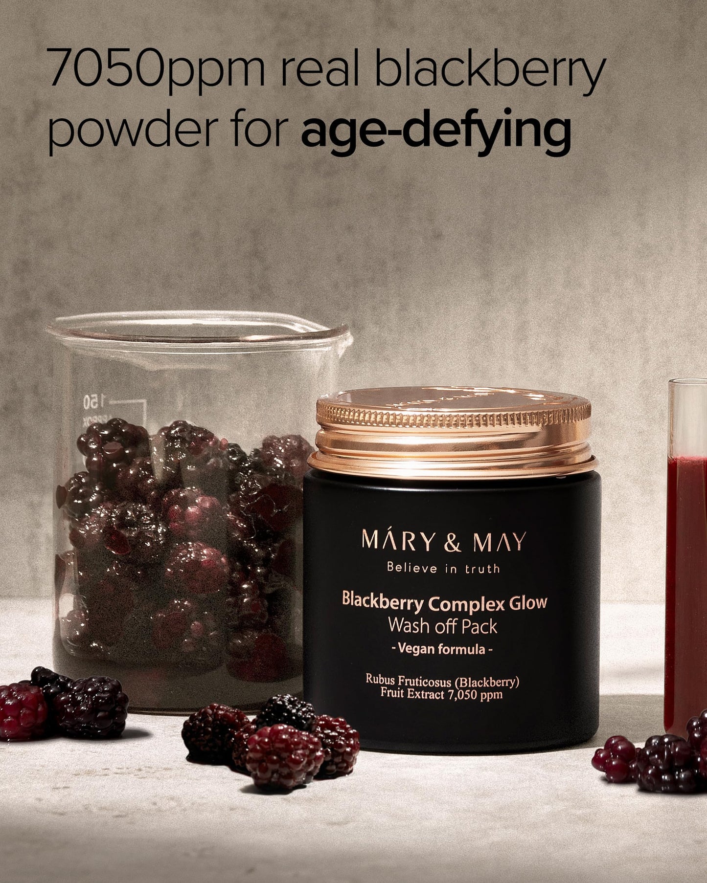 Mary&May Vegan Blackberry Complex Glow Wash Off Mask - Blackhead Care, Pore Clearing, Anti Aging Clay Mask - Bright and Glow Skin - Korean Skincare, 4.23oz.