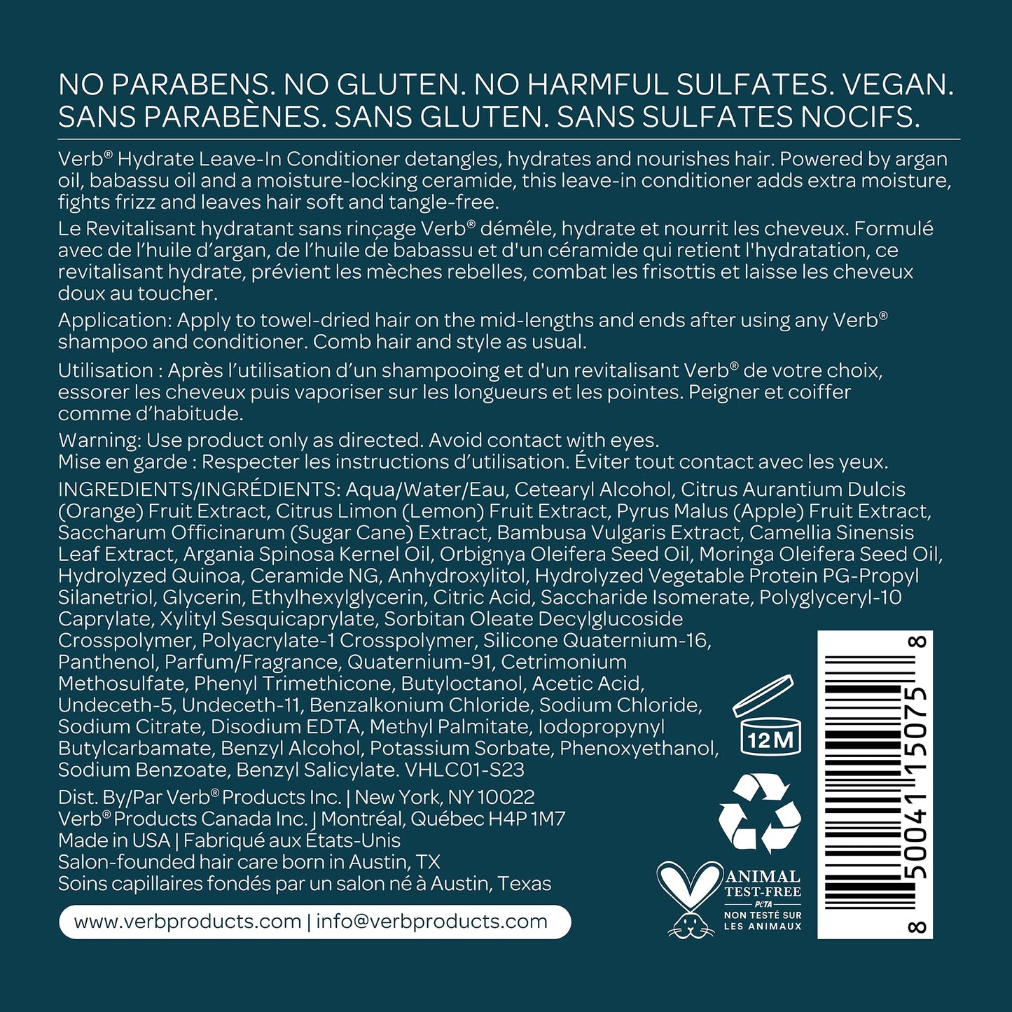 VERB Hydrate Styling Cream, 5.3 oz - Smooth + Reduce Frizz for Dry + Frizzy Hair - Amber + Warm Jasmine Scent