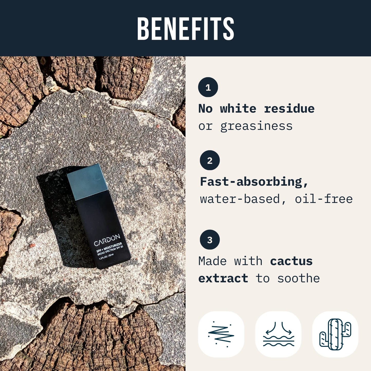 Cardon Men's SPF 30 Korean Sunscreen for Face, Facial Moisturizer With Sunblock, Anti-Aging Face Sunscreen, SPF Facial Moisturizer, Men's Skin Care Lotion with Cactus Extract (2 Bottles - 70ml)